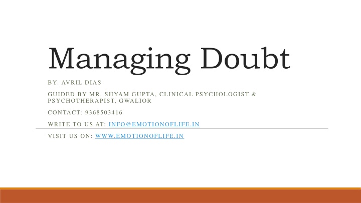 Managing Doubt