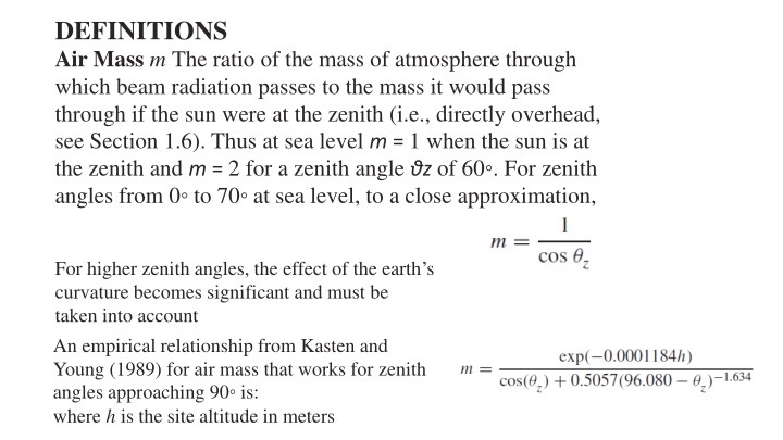 Solar Radiation and Energy Terms