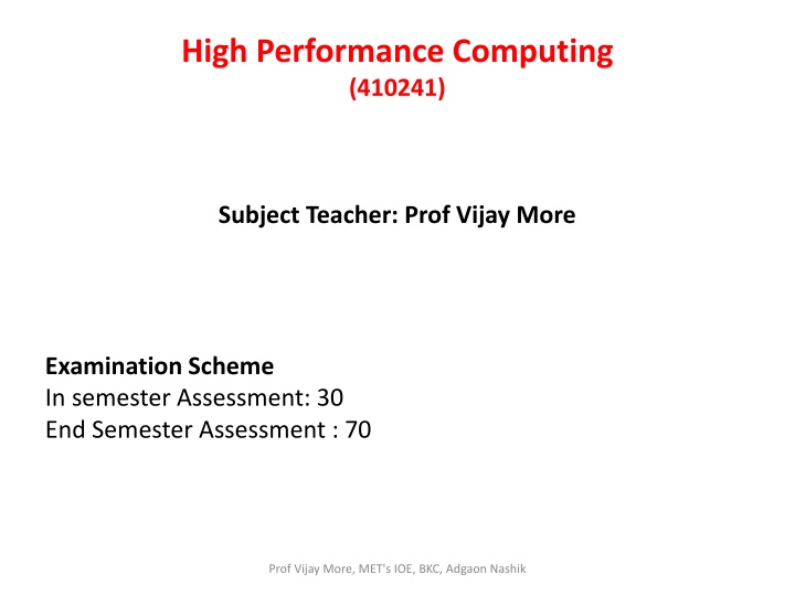 High Performance Computing