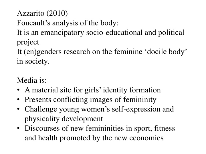 Media's Impact on Feminine Body Image and Identity
