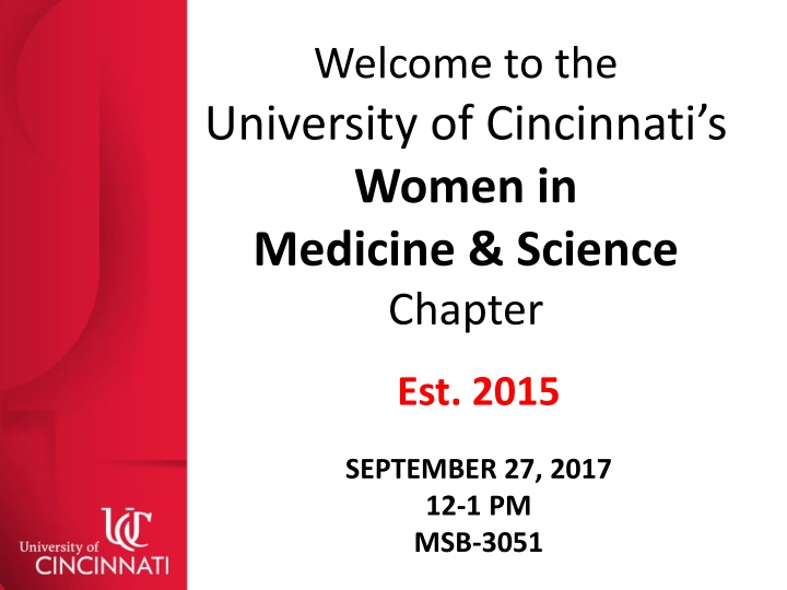 University of Cincinnati Women in Medicine & Science Chapter Meeting Agenda