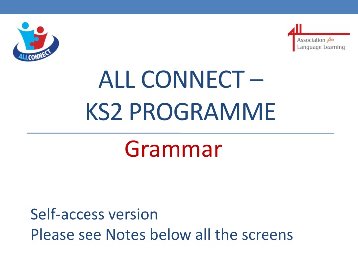 KS2 Programme Grammar Self-access Version Notes