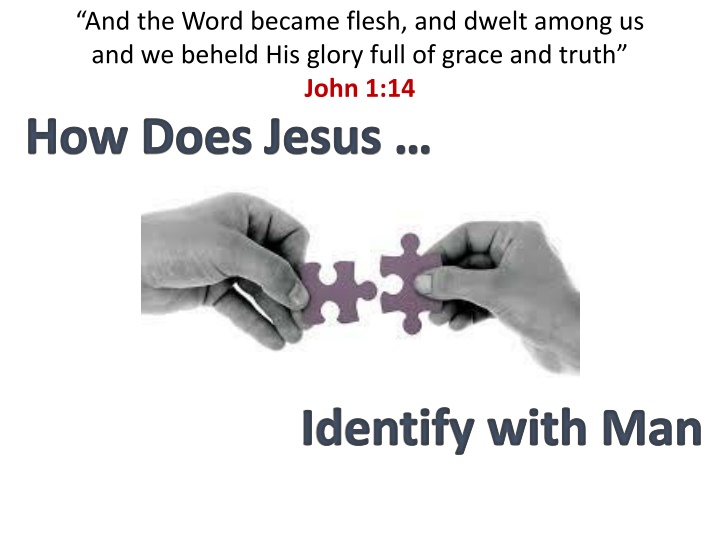 Jesus: His Identification with Humanity