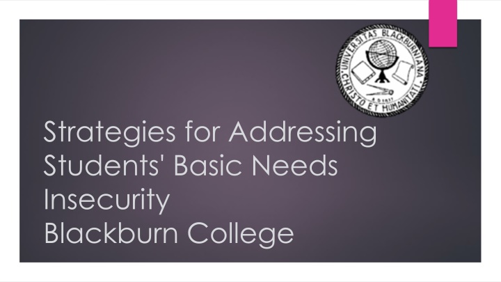 Strategies for Addressing Students' Basic Needs at Blackburn College