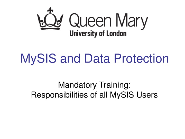 MySIS and Data Protection