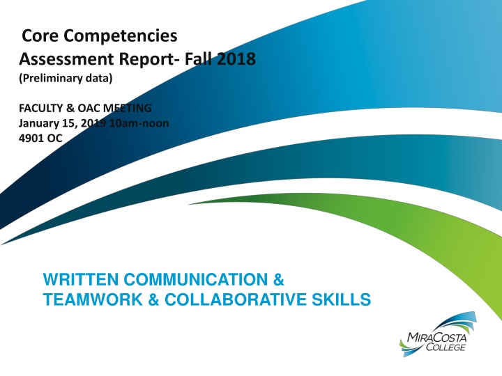 Faculty & OAC Meeting Report - Written Communication & Teamwork Assessment