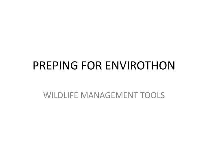 PREPING FOR ENVIROTHON