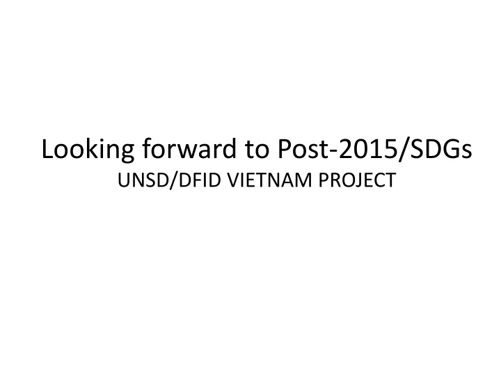 Looking forward to Post-2015/SDGs