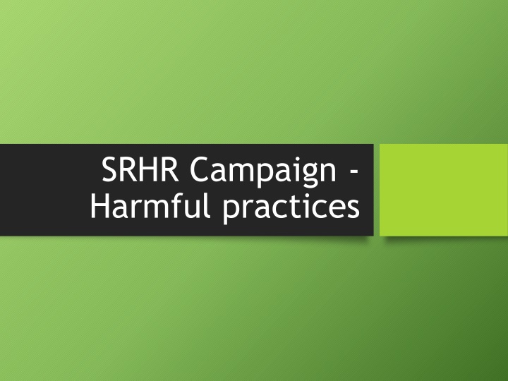 Ending Child Marriage Campaign - Key Objectives and Target Groups