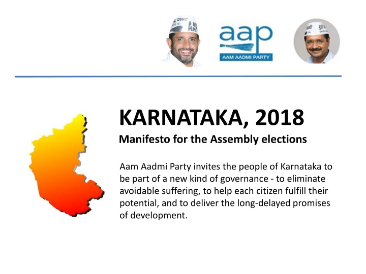 Aam Aadmi Party Manifesto for Karnataka 2018 Assembly Elections