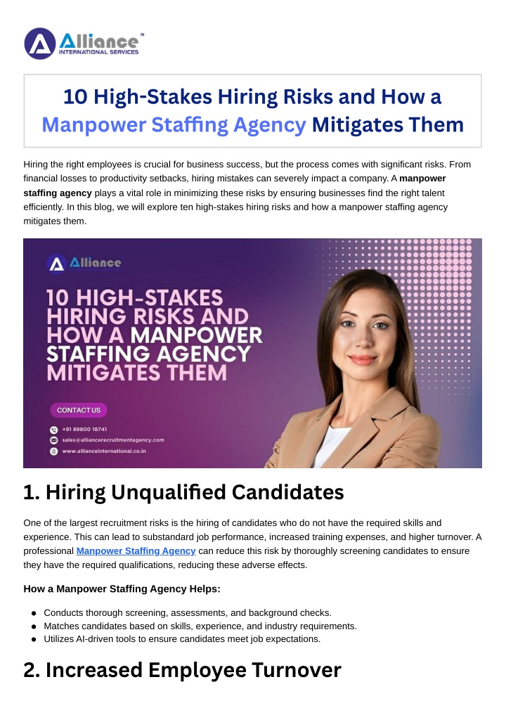 10 high stakes hiring risks and how a manpower n.w