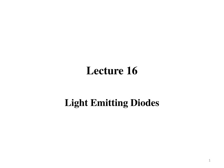 Light Emitting Diodes