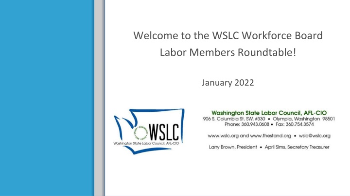 WSLC Workforce Board Roundtable January 2022 - Promoting Inclusive Labor Movement