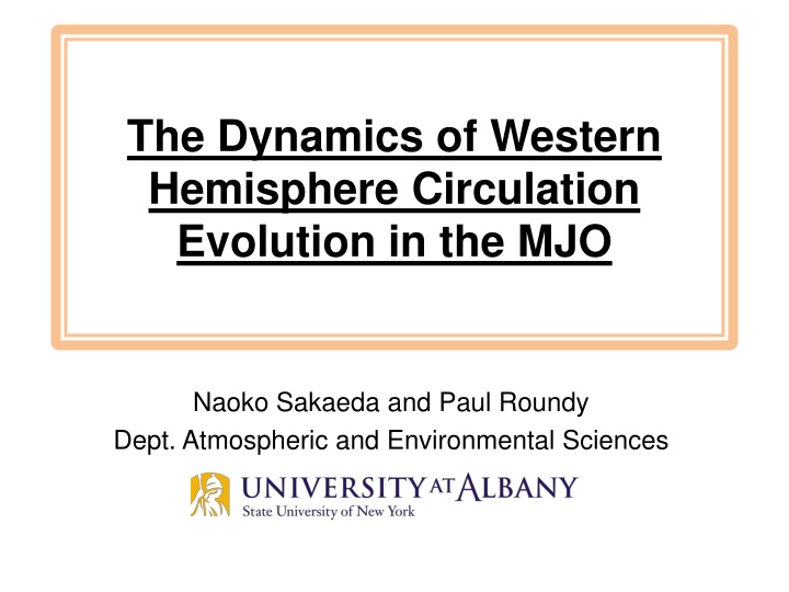 Evolution of Western Hemisphere Circulation in MJO