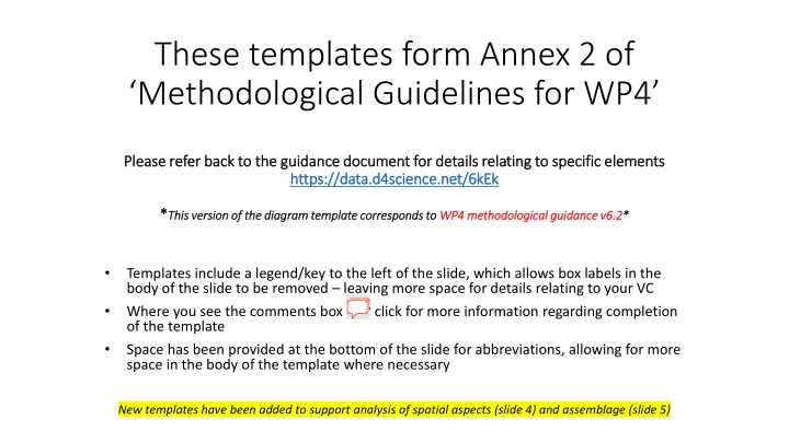 Templates for Methodological Guidelines in WP4