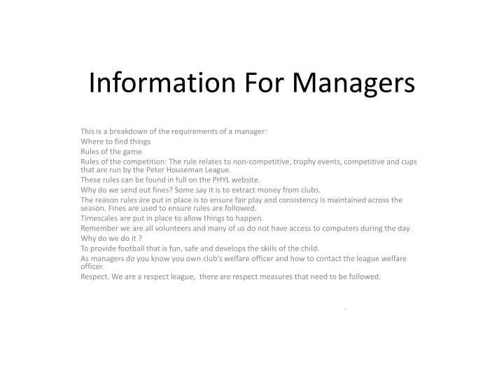 Information For Managers