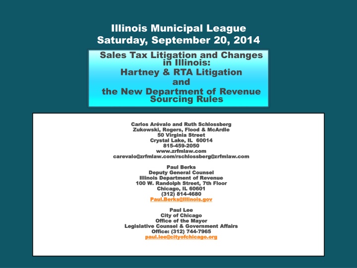 Sales Tax Litigation and Changes in Illinois