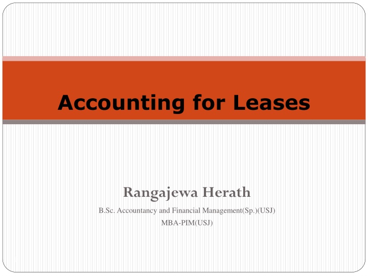 Accounting for Leases - Basics and Classification