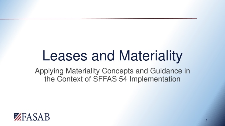 Leases and Materiality Concepts in SFFAS 54 Implementation