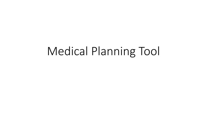Medical Planning Tool