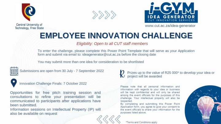 Innovation Challenges at CUT: Idea Generator Registration & Business Details
