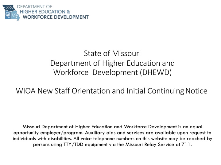Missouri Department of Higher Education and Workforce Development - Equal Opportunity Initiatives