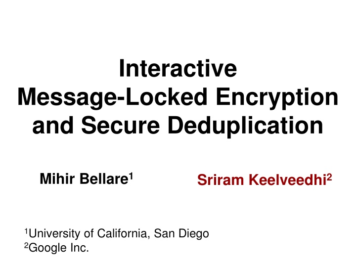 Interactive Message-Locked Encryption