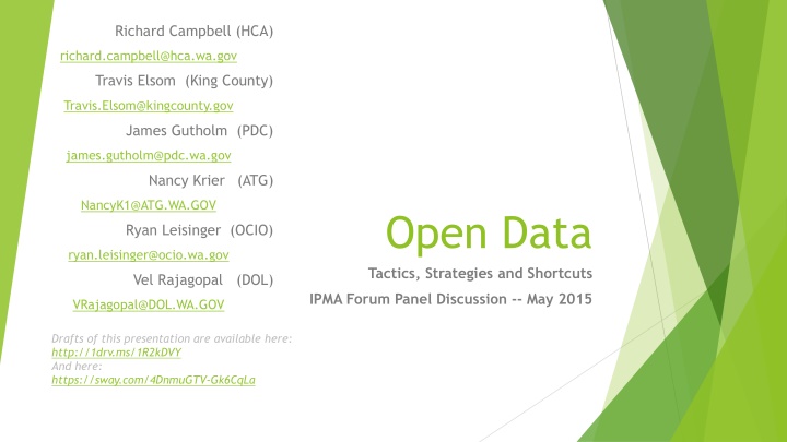 The Washington Way of Open Data: Advancing Public Access