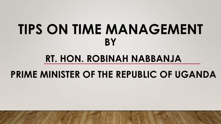 TIPS ON TIME MANAGEMENT