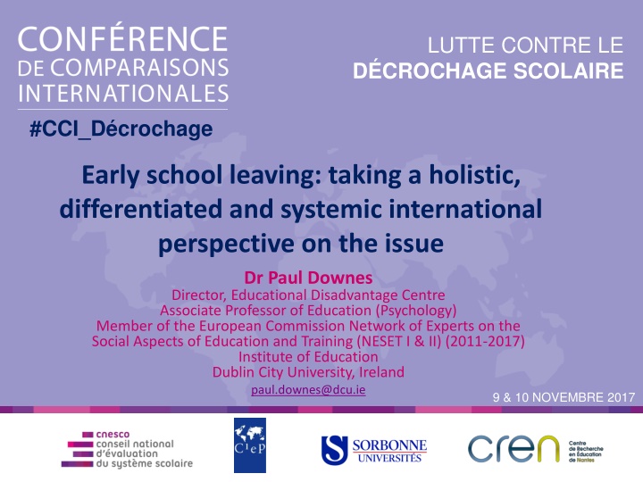 International Perspective on Early School Leaving: A Holistic Approach