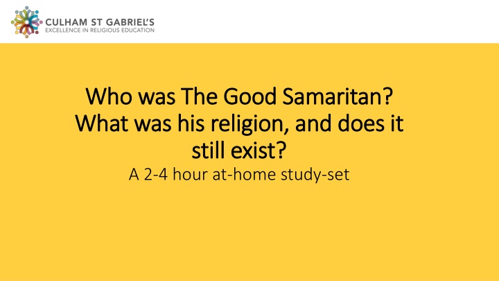 The Good Samaritan: Religious Identity & Justice