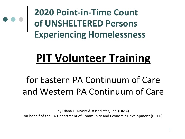 2020 Point-in-Time Count of Unsheltered Persons in Eastern & Western PA Continuums of Care