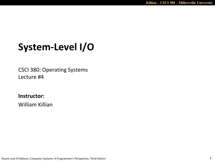 Unix I/O Overview and File Types in Operating Systems