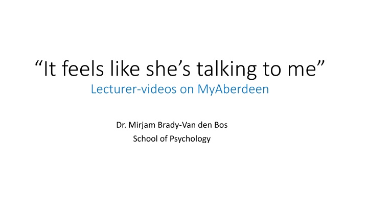 “It feels like she’s talking to me”