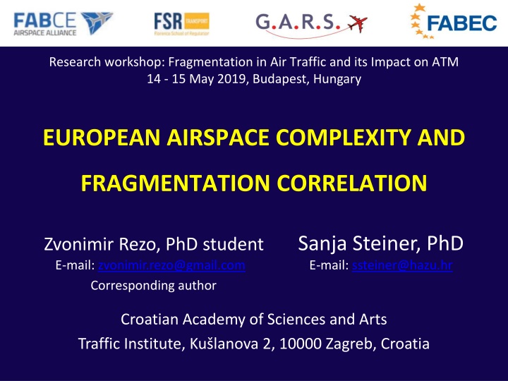 EUROPEAN AIRSPACE COMPLEXITY AND FRAGMENTATION CORRELATION