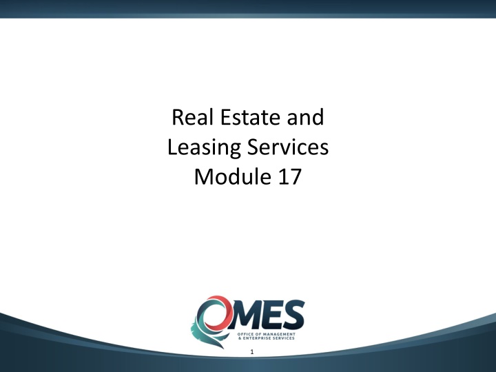 Real Estate and  Leasing Services Module 17