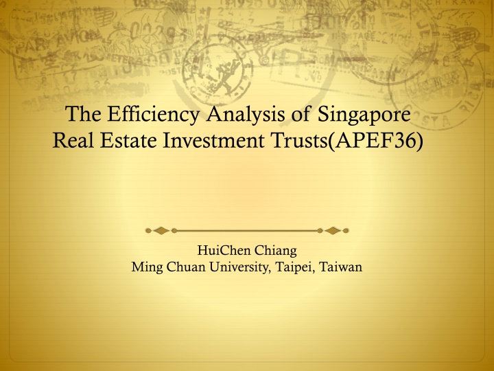 Efficiency Analysis of Singapore Real Estate Investment Trusts