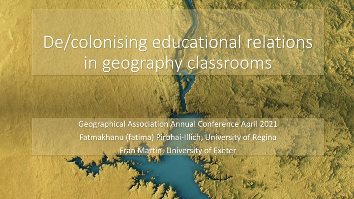 De/colonising Educational Relations in Geography Classrooms