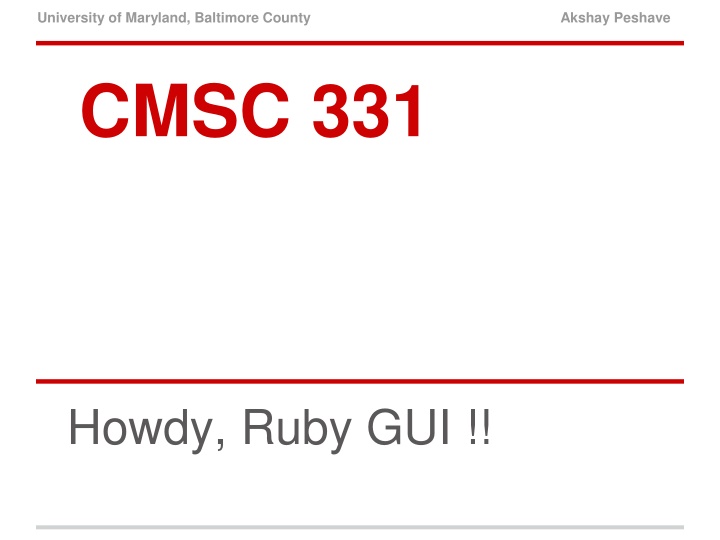 Ruby GUI Options and Installation Guide