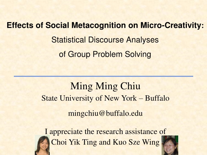 Social Metacognition and Micro-Creativity: Group Problem Solving Analysis