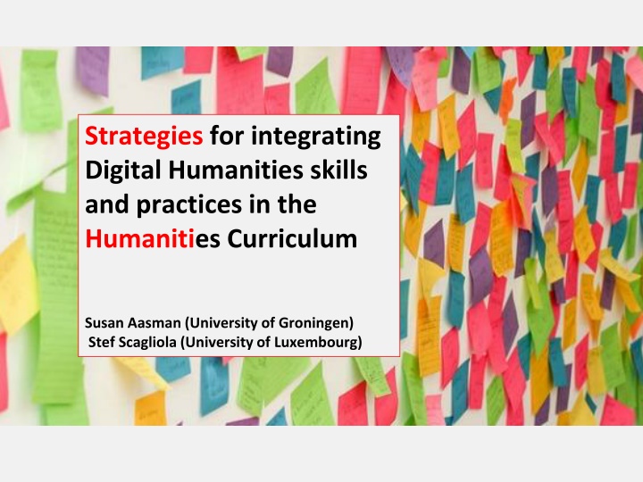 Strategies for Integrating Digital Humanities Skills