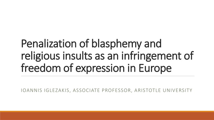 Blasphemy Laws and Freedom of Expression in Europe