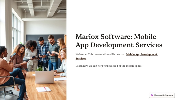mariox software mobile app development services n.w