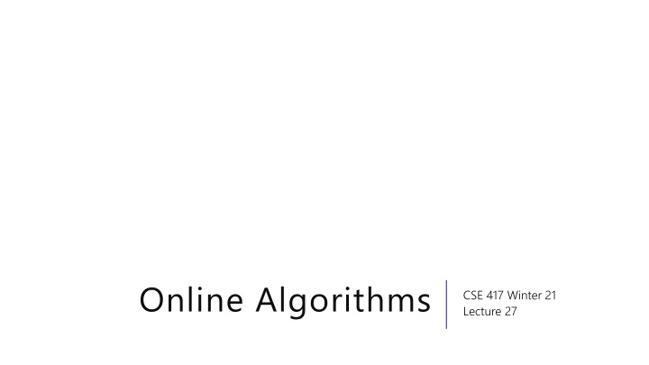 Online Algorithms