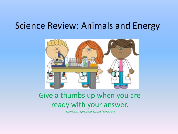 Science Review: Animals and Energy