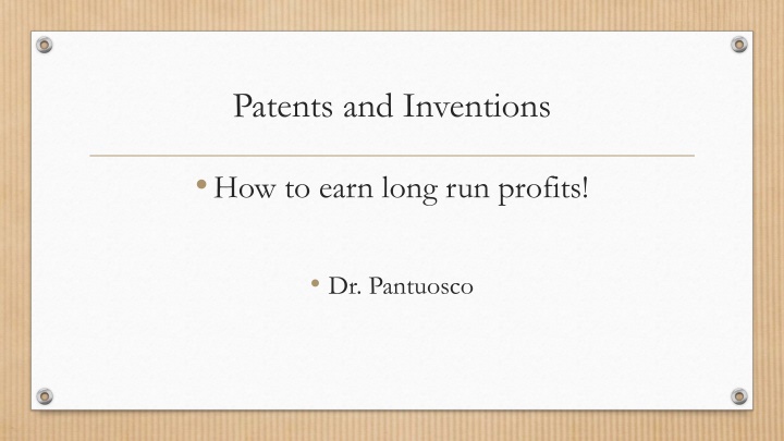 Patents and Inventions