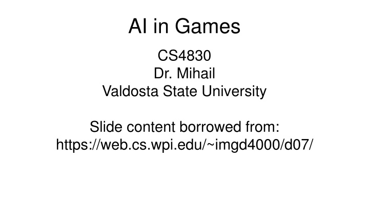 Artificial Intelligence in Games: Understanding AI Characters and Agents