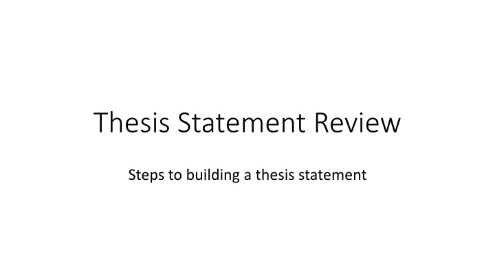 Thesis Statement Review