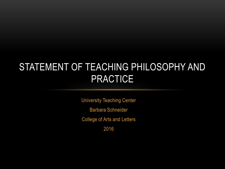 Reflections on Teaching Philosophy