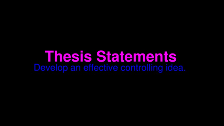 Thesis Statements
